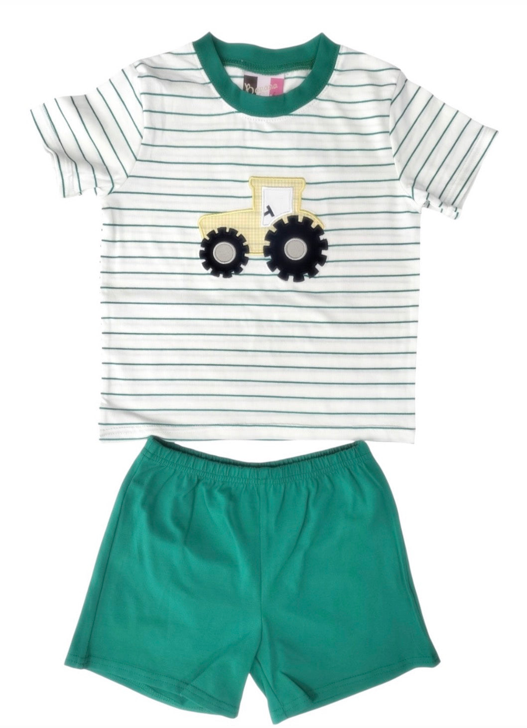 Tractor Applique Boys Short Set
