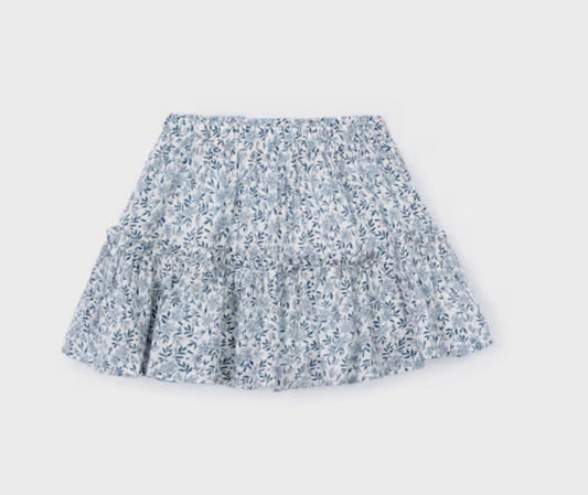 Sky Blue- Girl Printed Skort