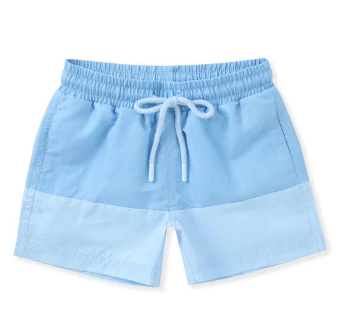 Blue Colorblock Swim Trunks