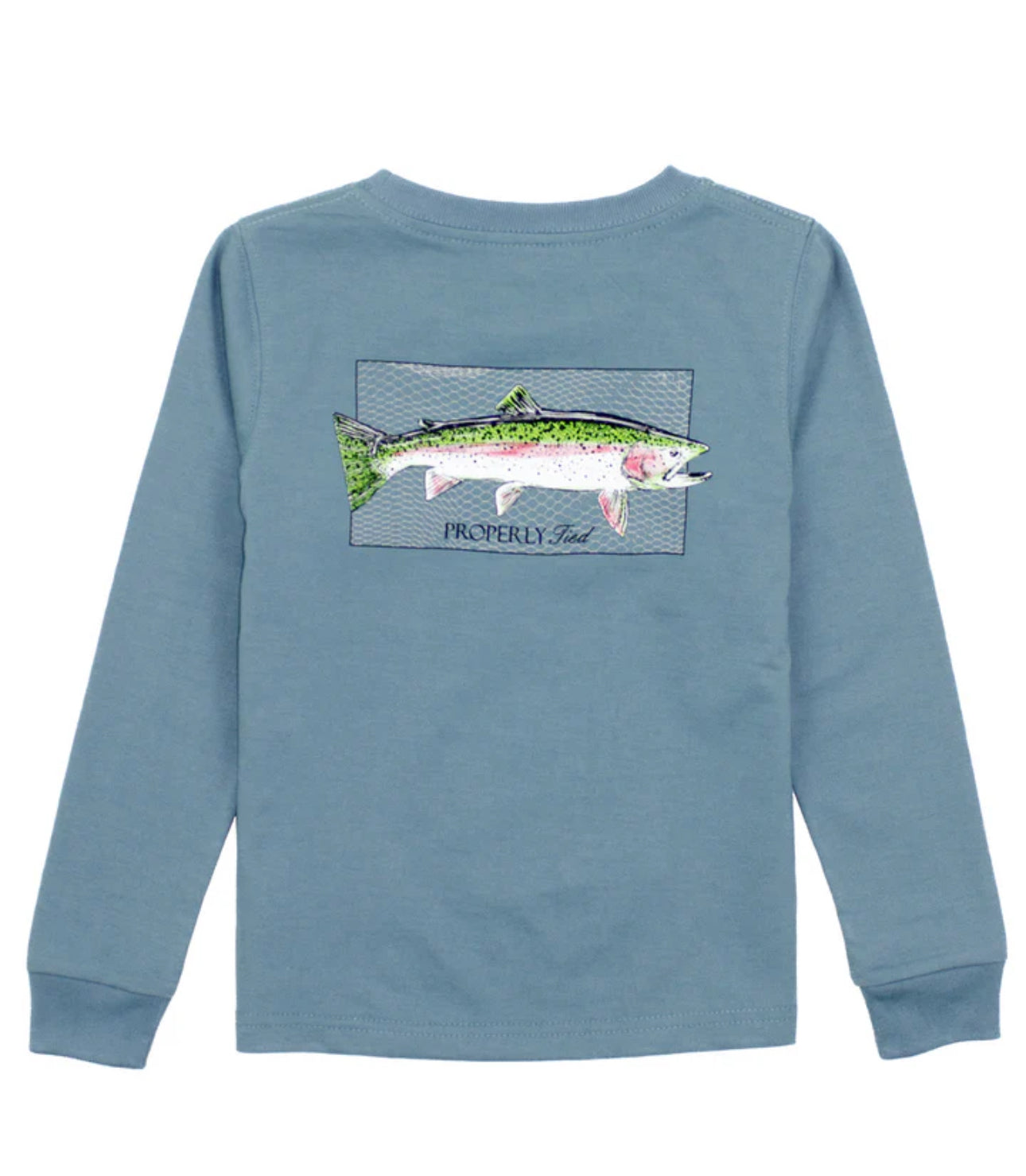 Boys Rainbow Trout LS Steel Blue
