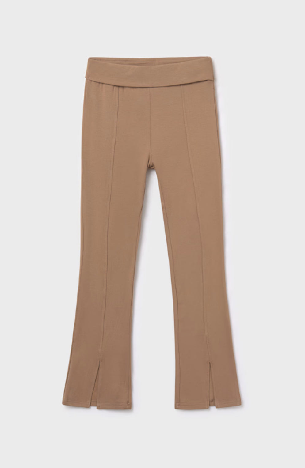 Girl Flare Leggings-Camel