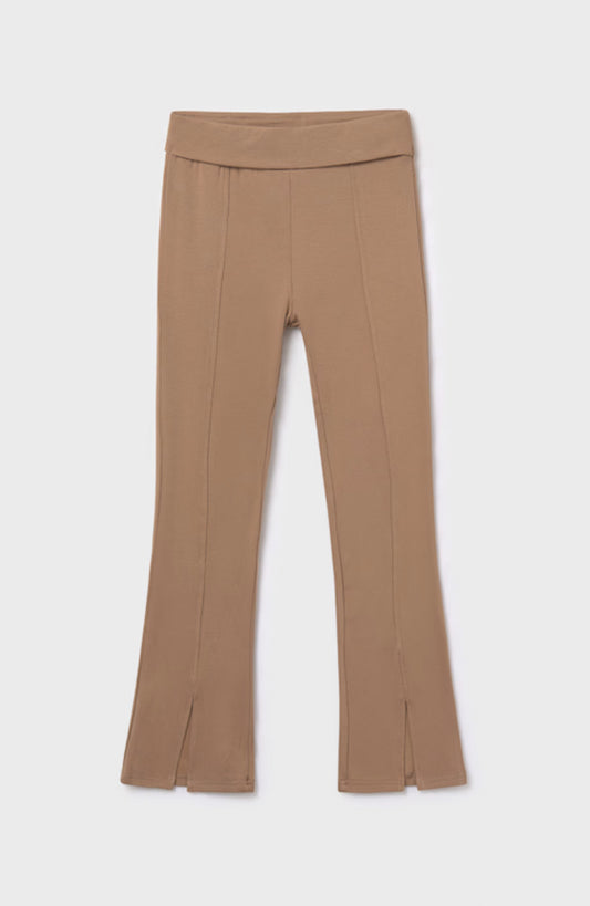 Girl Flare Leggings-Camel