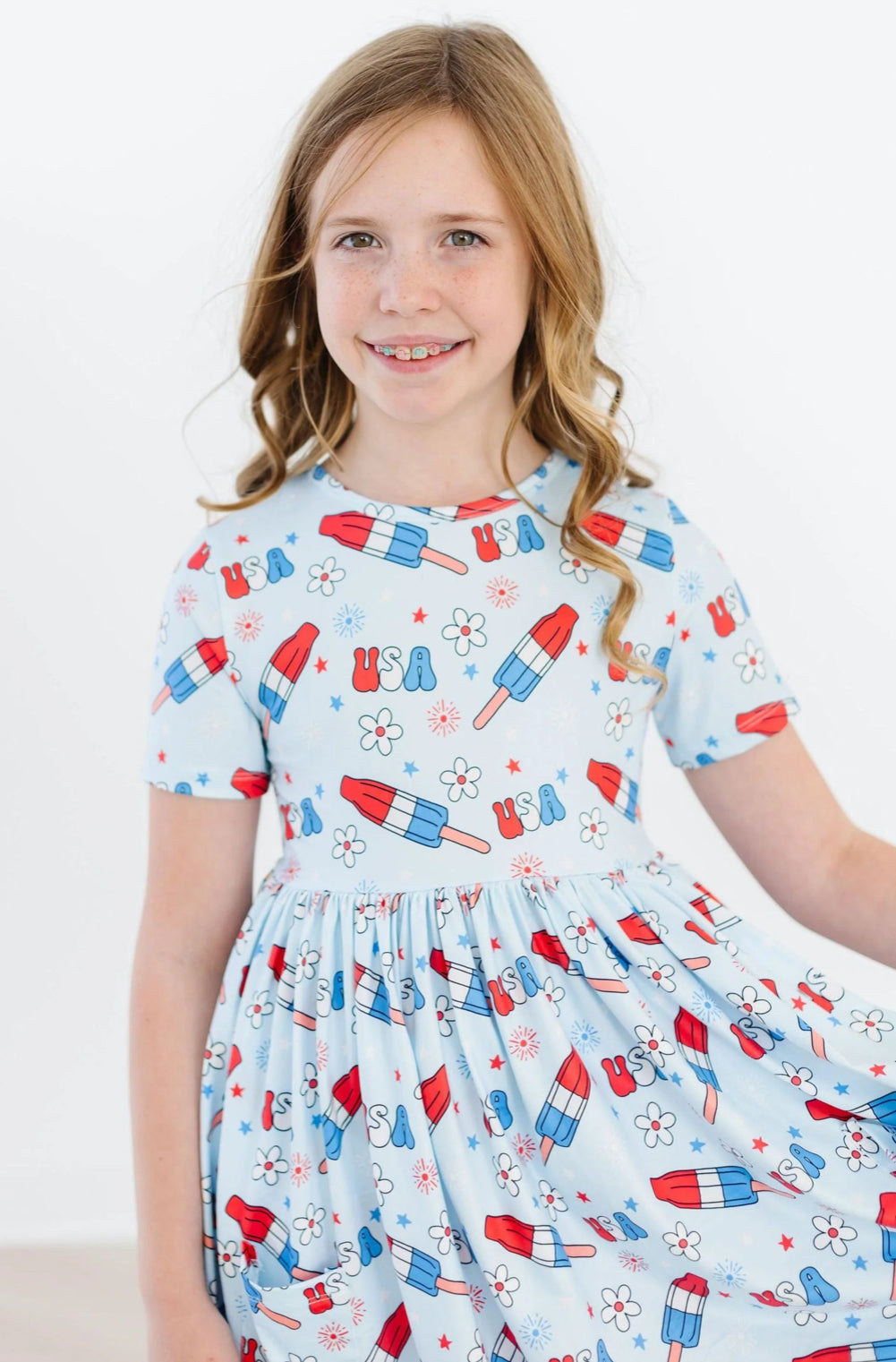 Proudly Patriotic S/S Pocket Twirl Dress
