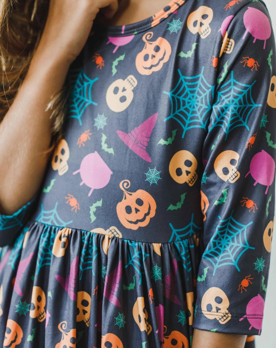 Skeleton Web Twirl Dress