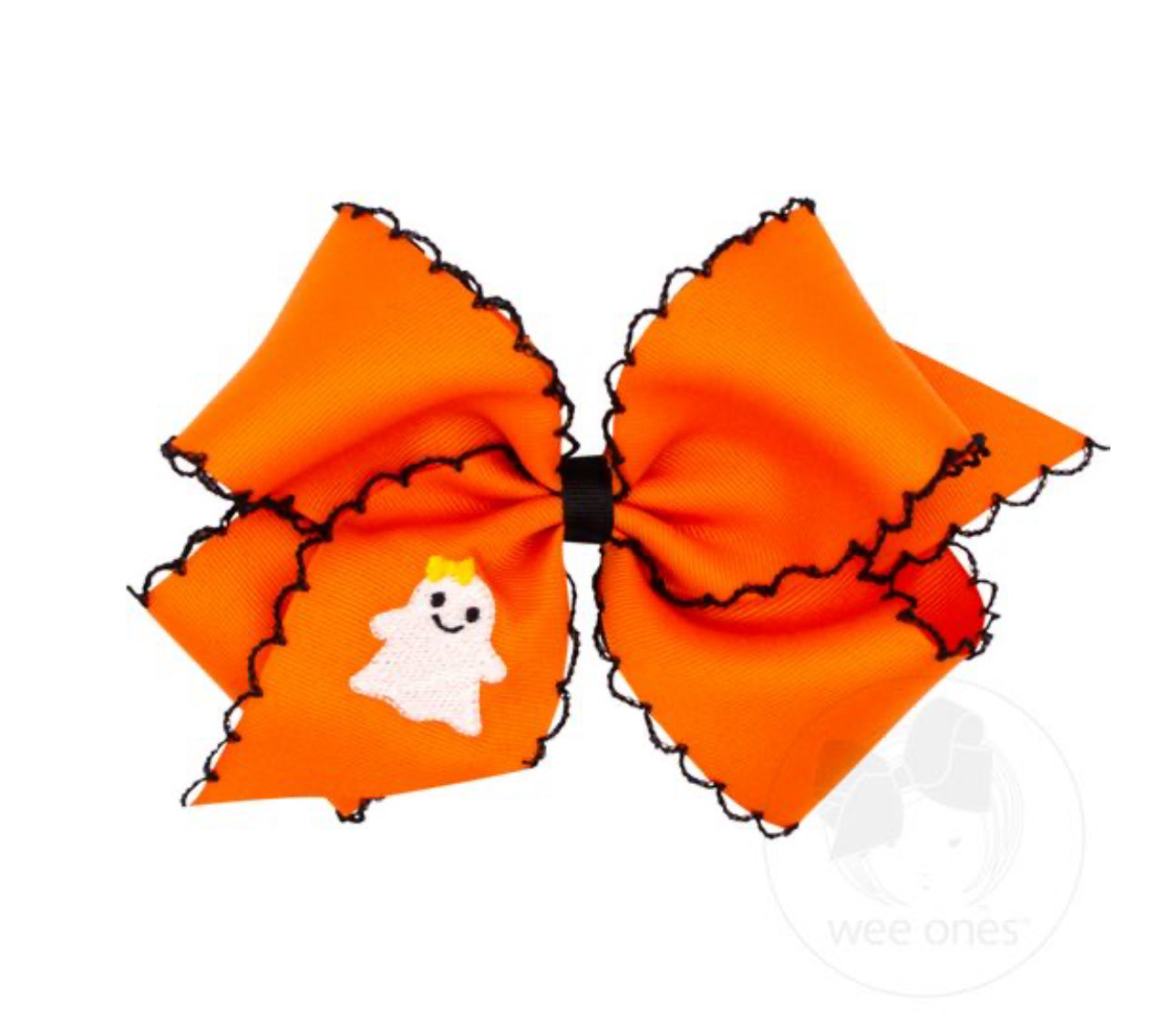 King Embroidered Stitch Halloween Bows-Ghost, 6.25” x 5”