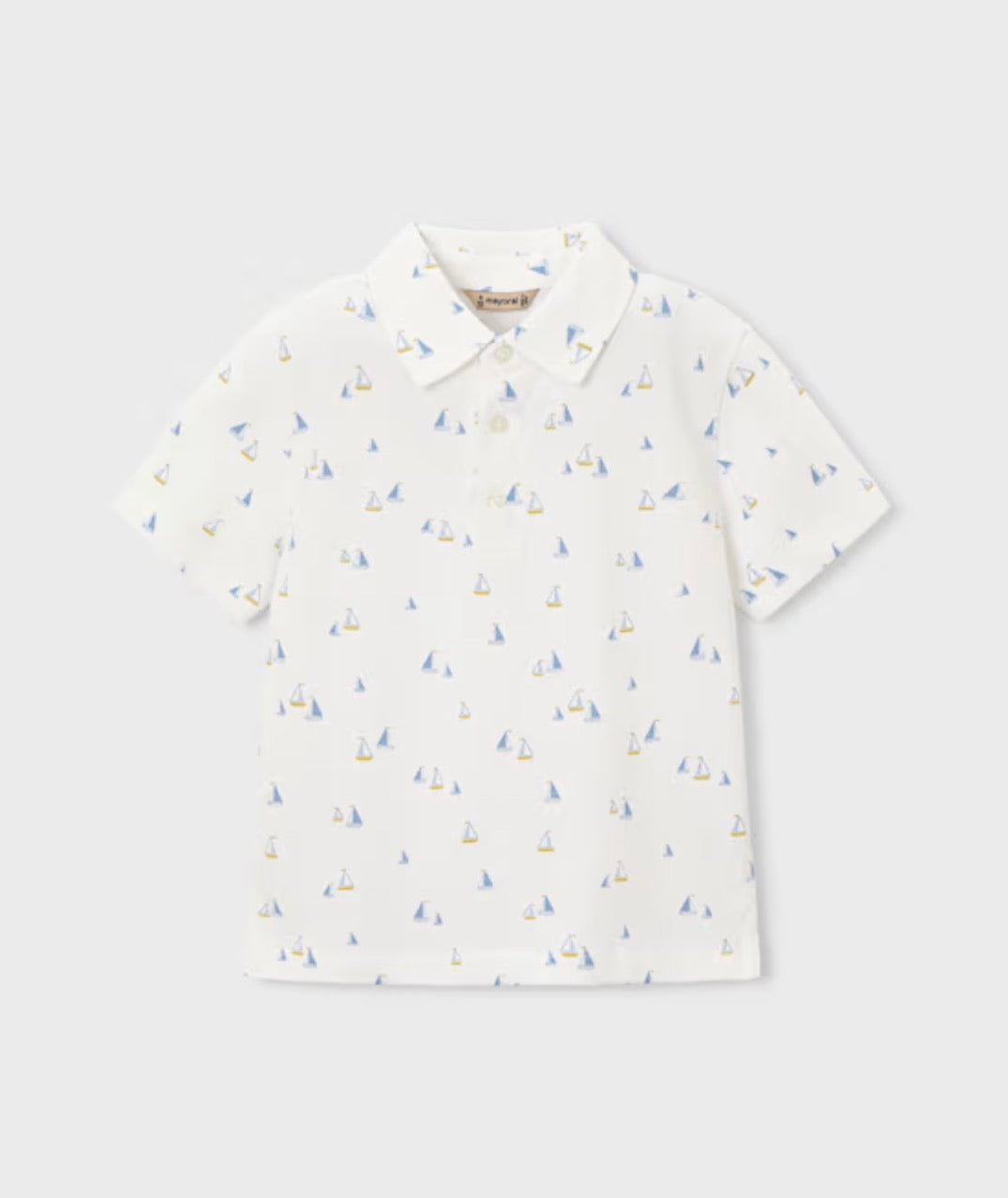 Sail Away Olive/White Boy Printed Polo