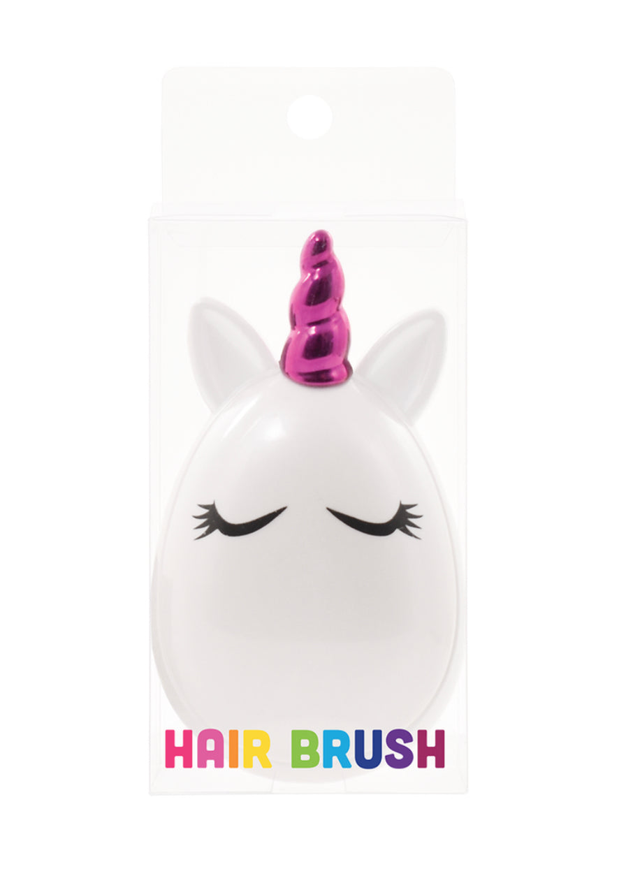 White Unicorn Hairbrush