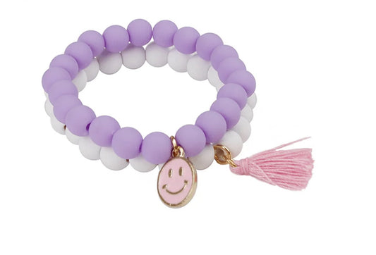 Pretty Pastel Soft Touch Bracelet-Smiley Face