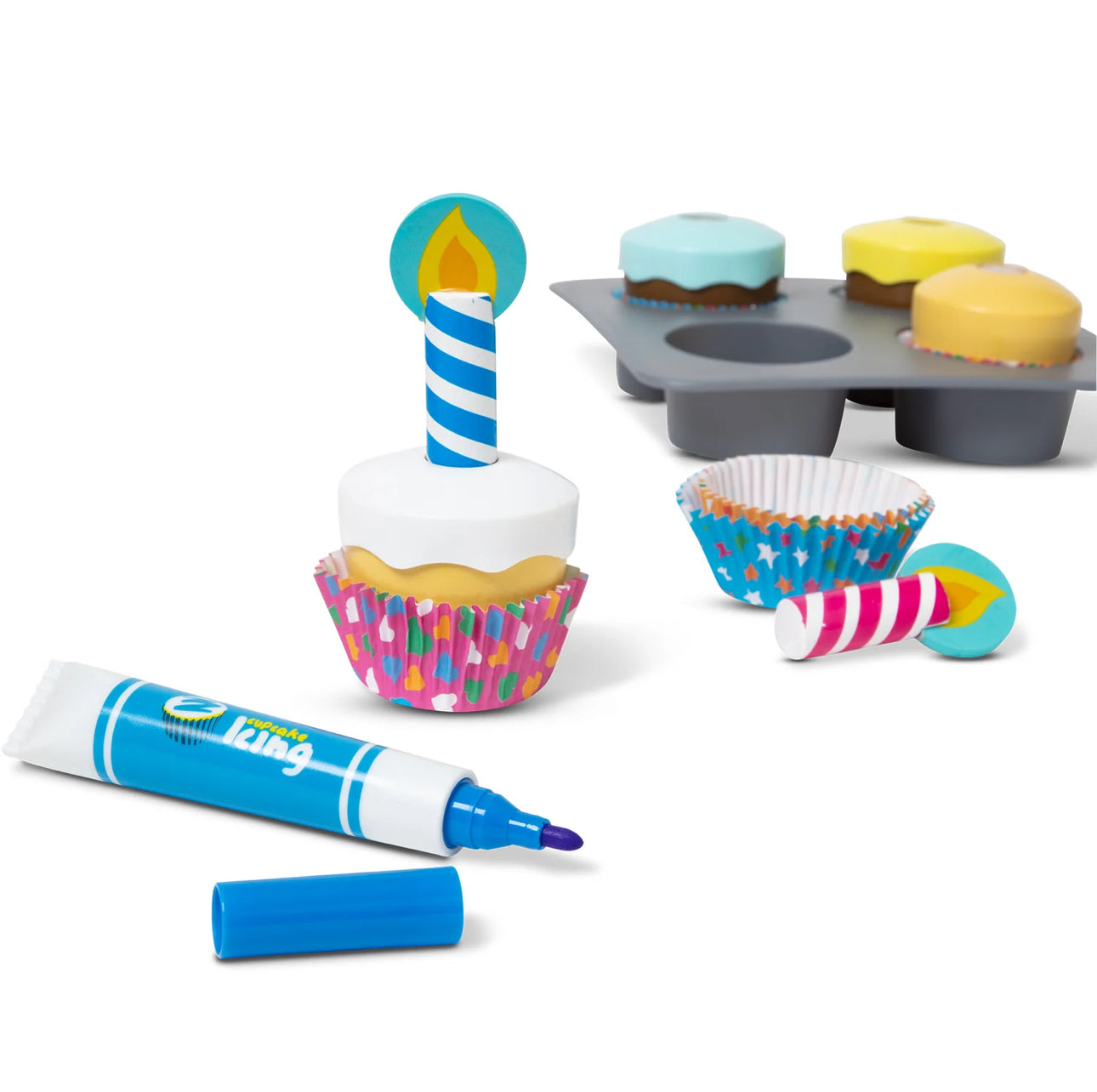 Bake & Decorate Wooden Cupcake Play Set