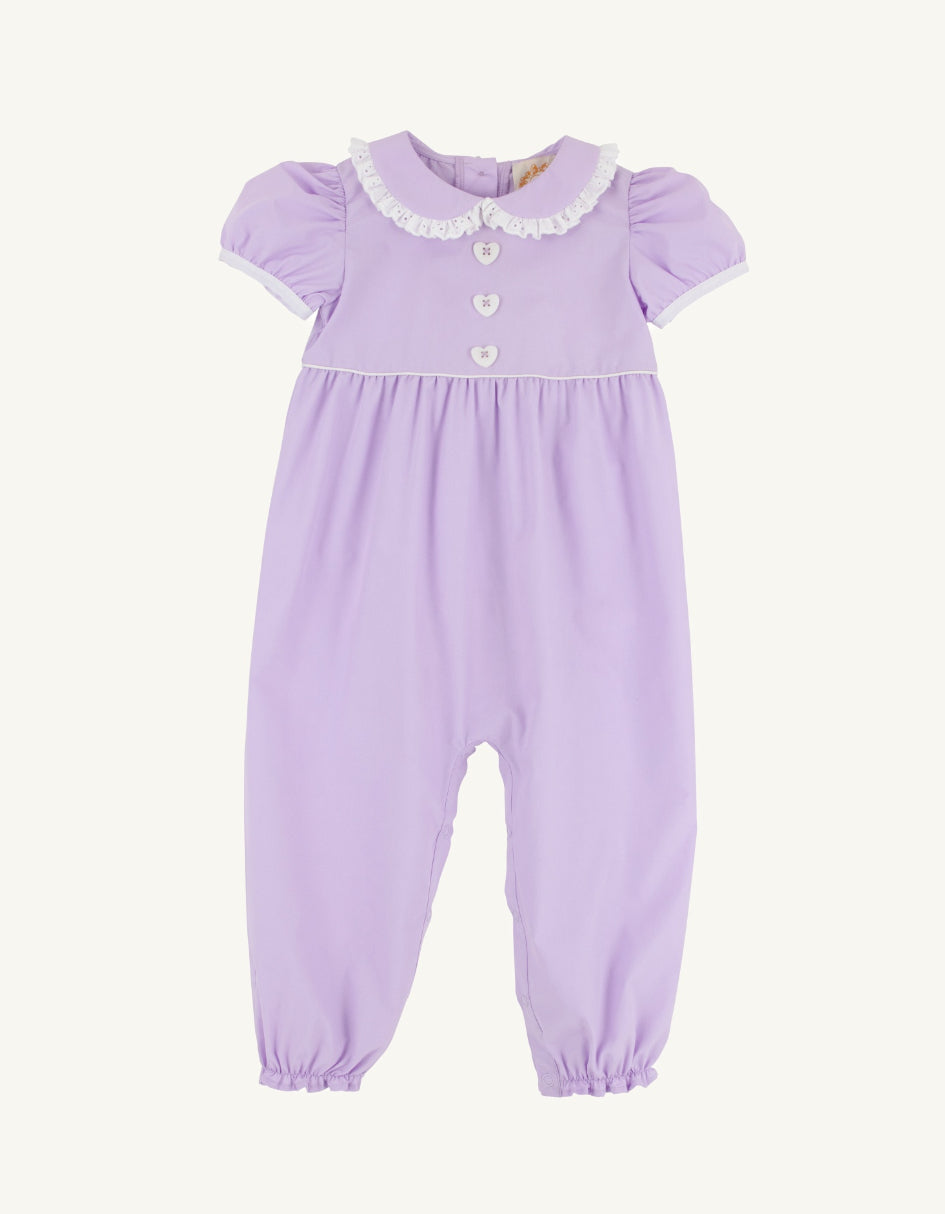 Olivia Ruth Romper- Lauderdale Lavender/Worth Ave White