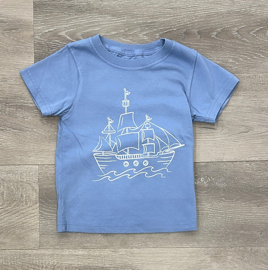 SS Denim Pirate Ship T-Shirt
