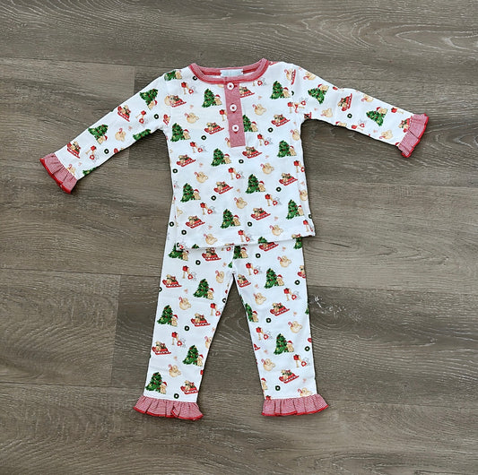 PIMA-Christmas Pup L/S Pjs-Girls