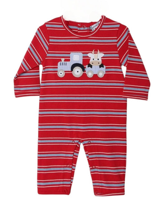 Moo Tractor Applique Boys Romper