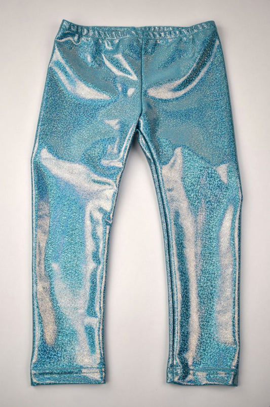 Aqua Sparkly Leggings