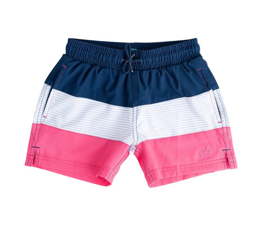 Boys' Boogie Board Swim Trunk- Navy Peony Colorblock