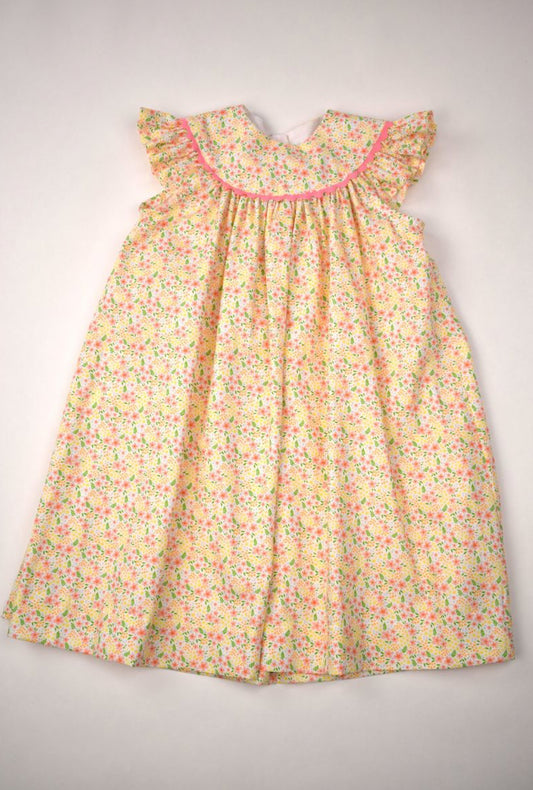 Bishop Dress- Pink/Yellow Floral