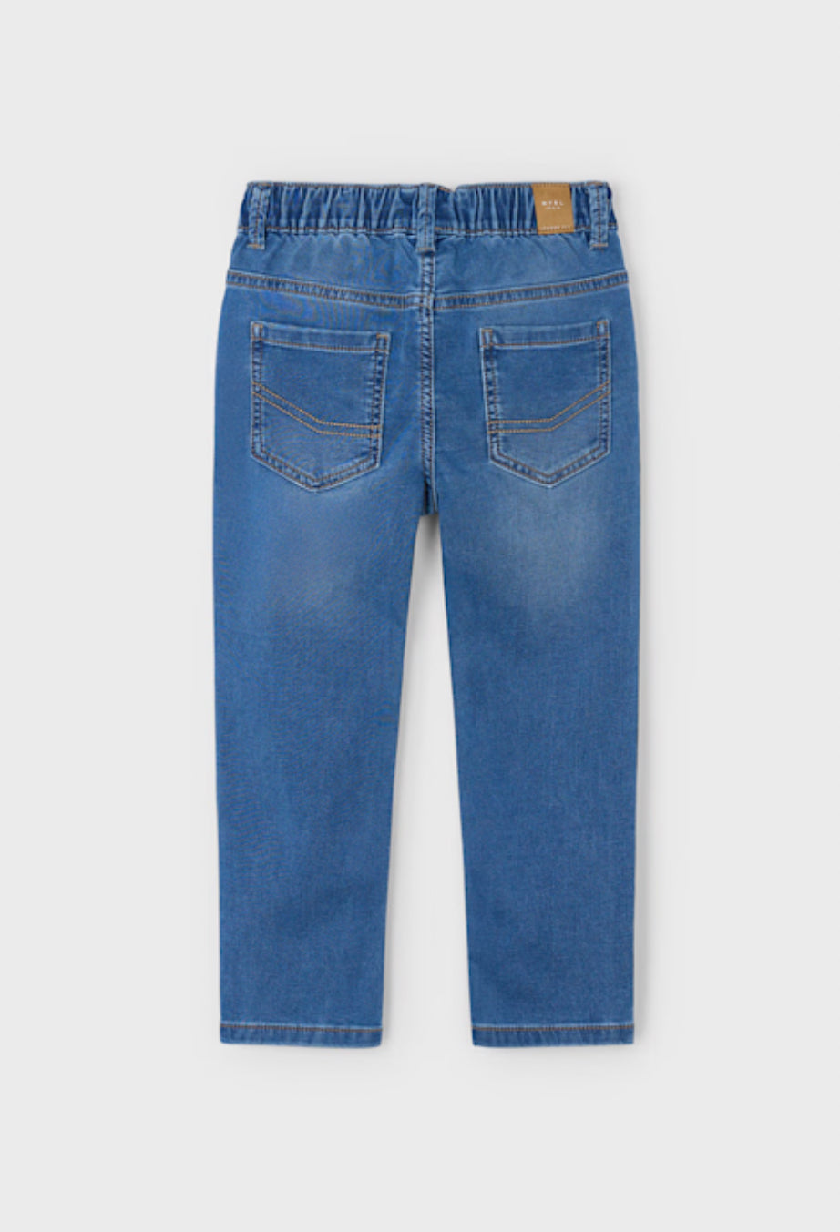 Boy Jogger Jeans With Drawstring Waist- Medium Denim