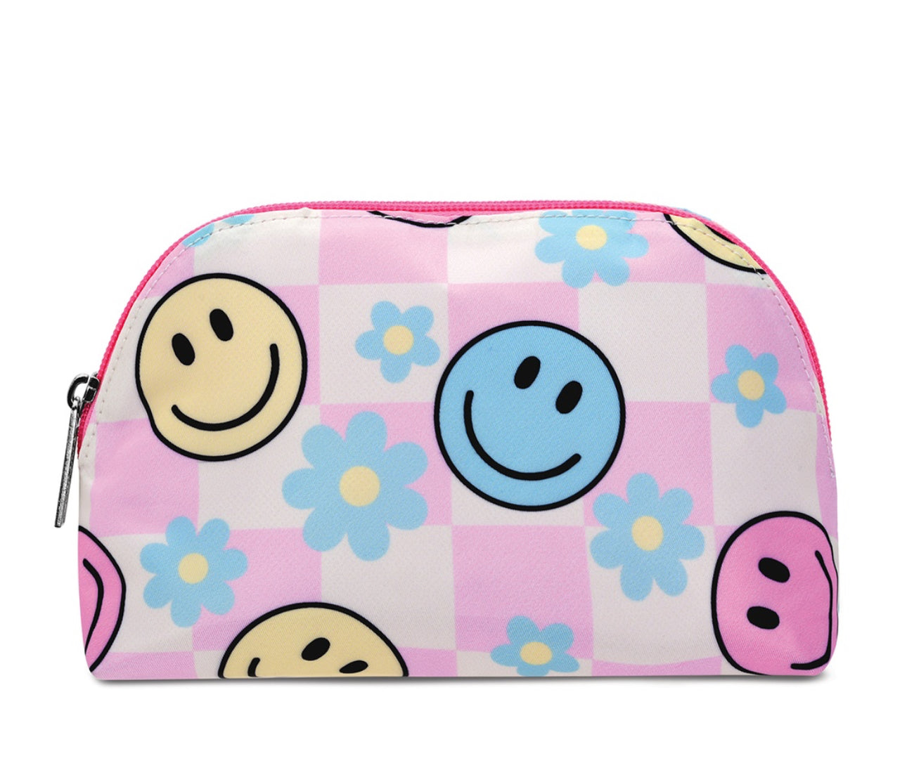 Happy Check Oval Cosmetic Bag