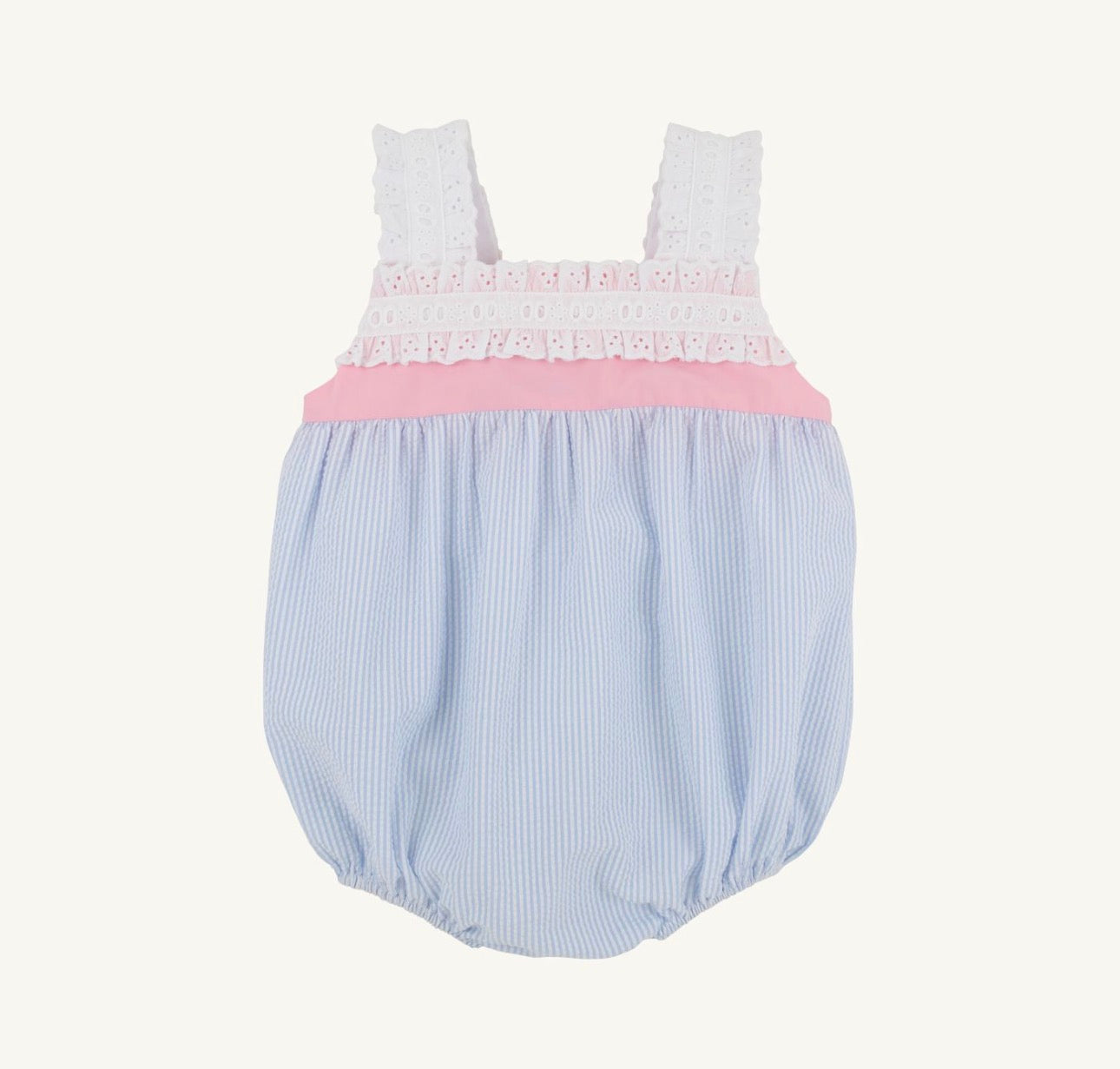 Babs Bubble Seersucker-Breakers Blue Seersucker/Sandpearl Pink