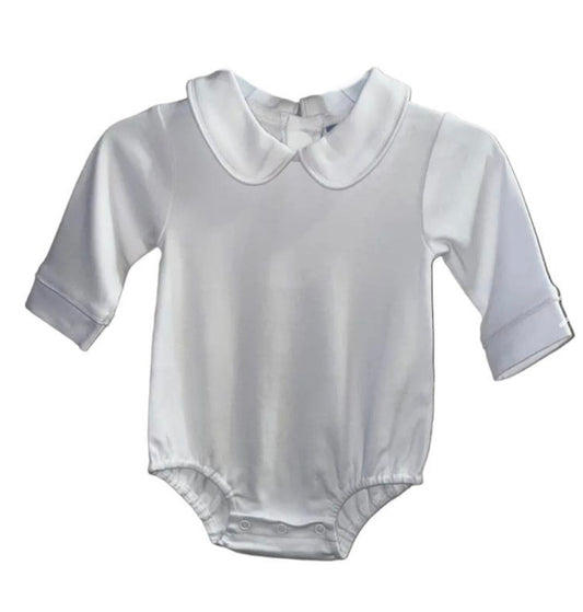 Girls White Long Sleeve Onesie