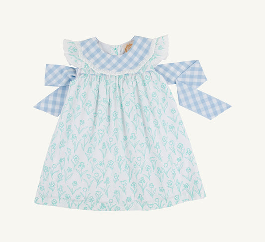 Granny Frock-Broadcloth-Franklin Flowers/Barrington Blue Check