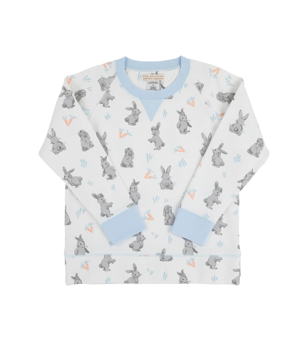 Cassidy Comfy Crewneck Boys Ft-Broad St. Bunnies(Blue), Buckhead Blue