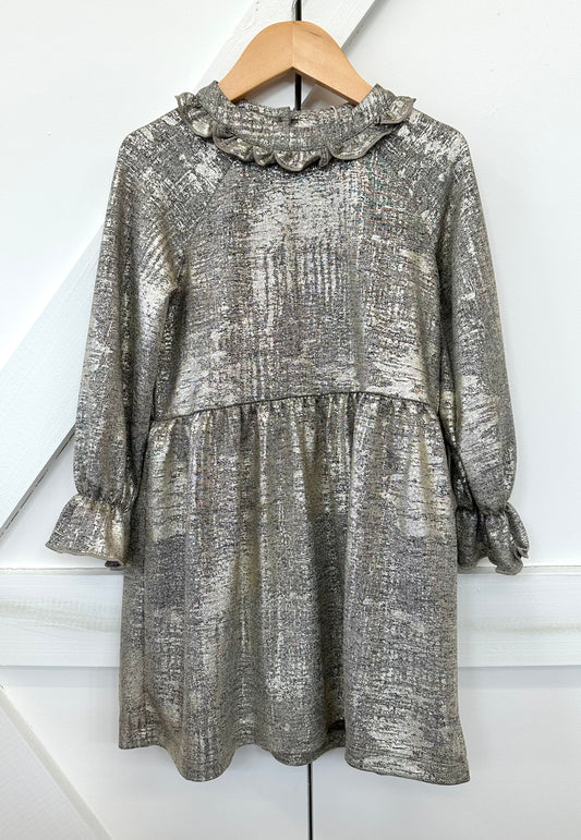 Distressed Silver Metallic Dress