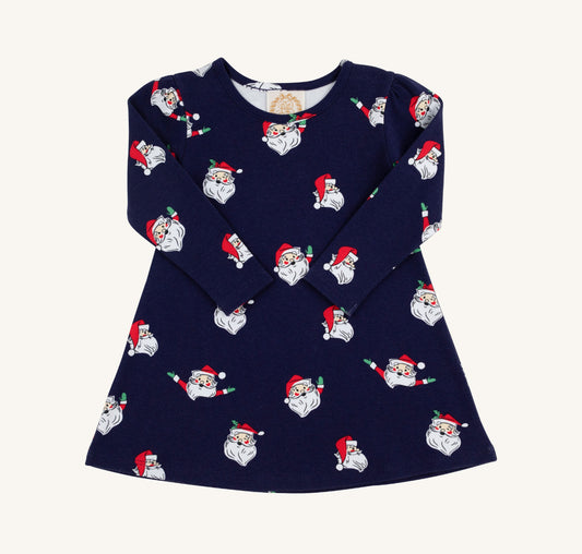 Long Sleeve Penny’s Play Dress-Jolly Old St Nick