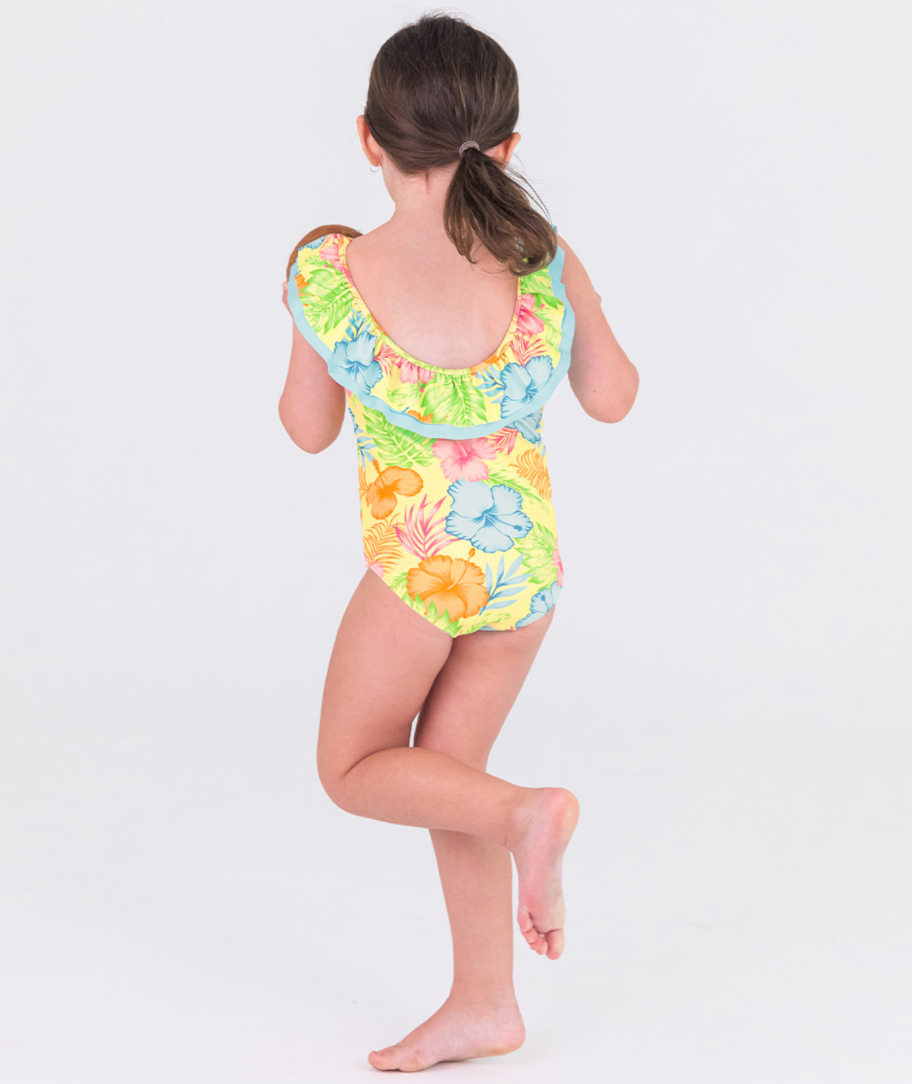 Scoop Back Ruffle One Piece-Happy Hula