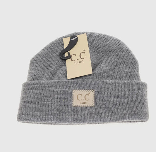 Baby Classic Oversized Logo CC Beanie- Light Grey