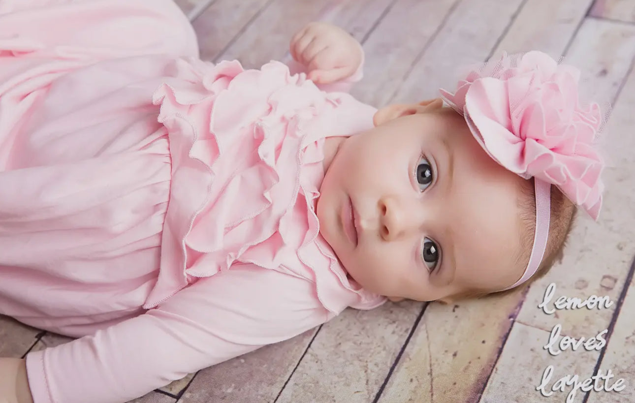 Layette Basic-Jenna Gown-Rose Shadow (0-3m)