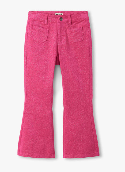 Girls Raspberry Rose Patch Pocket Flared Pants