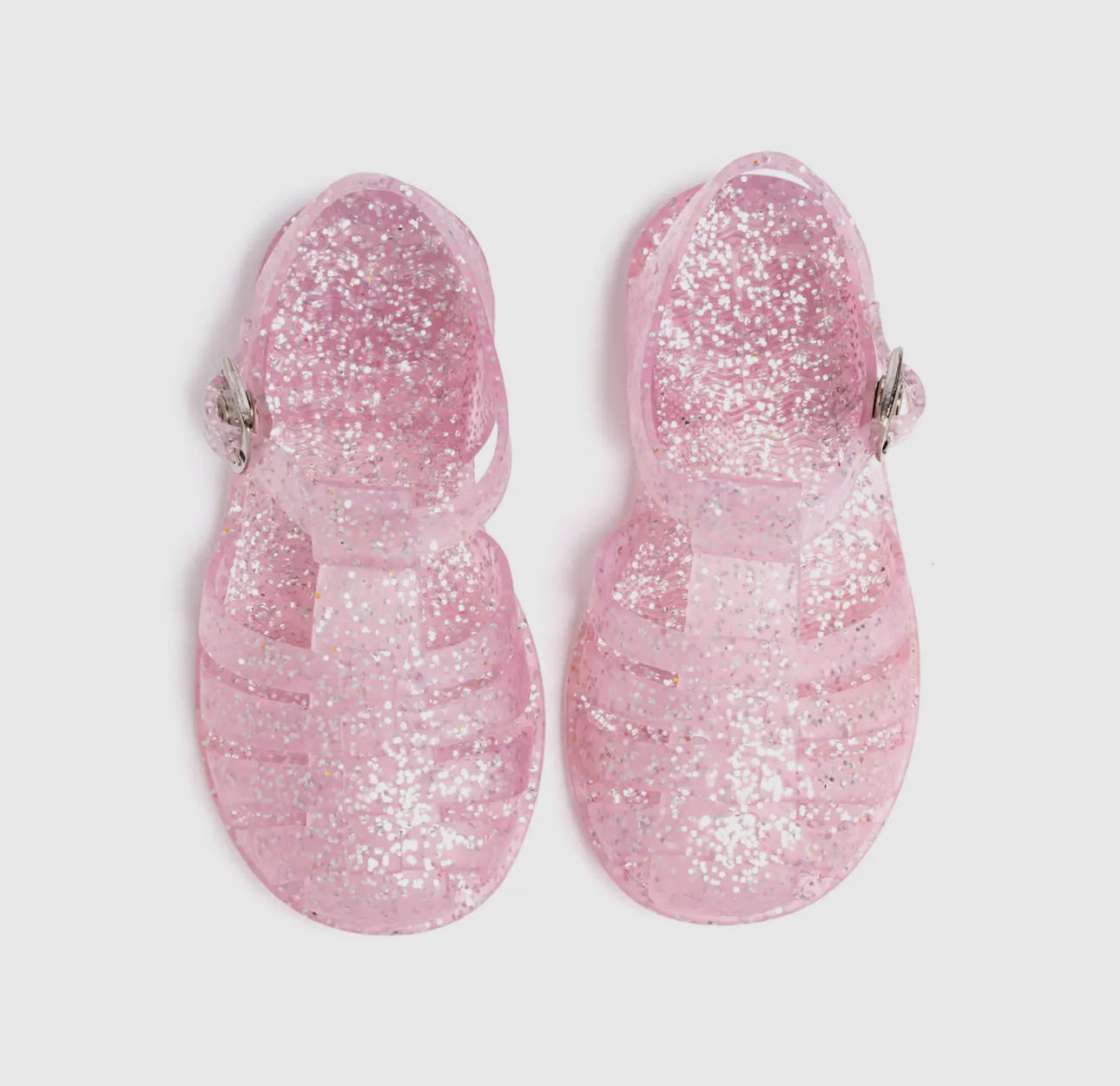 Jelly Sandals-Pink Glitter