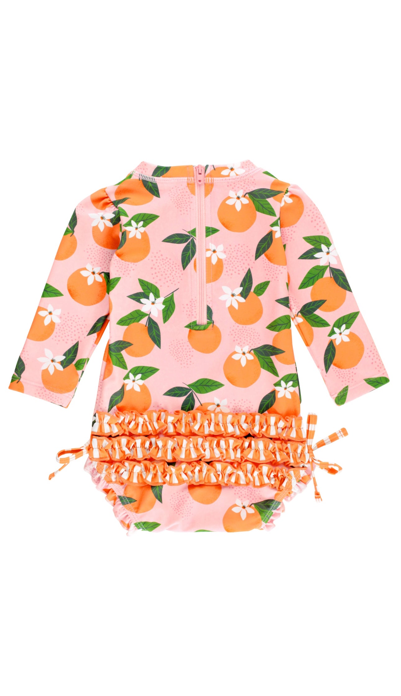 Long Sleeve One Piece Rash Guard- Orange You the Sweetest