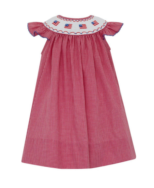 FLAGS GIRL´S - Red Gingham Angel Wing Bishop