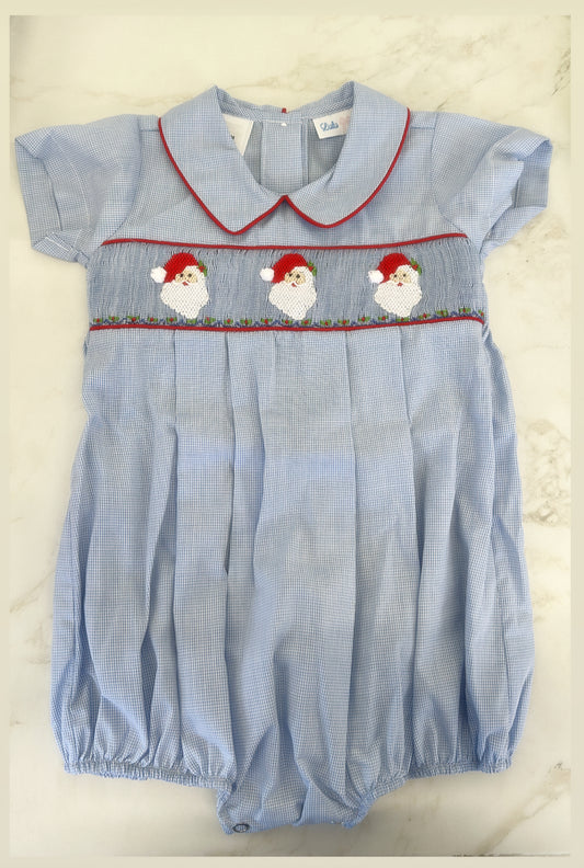 Santa Smocked Pleat Bub