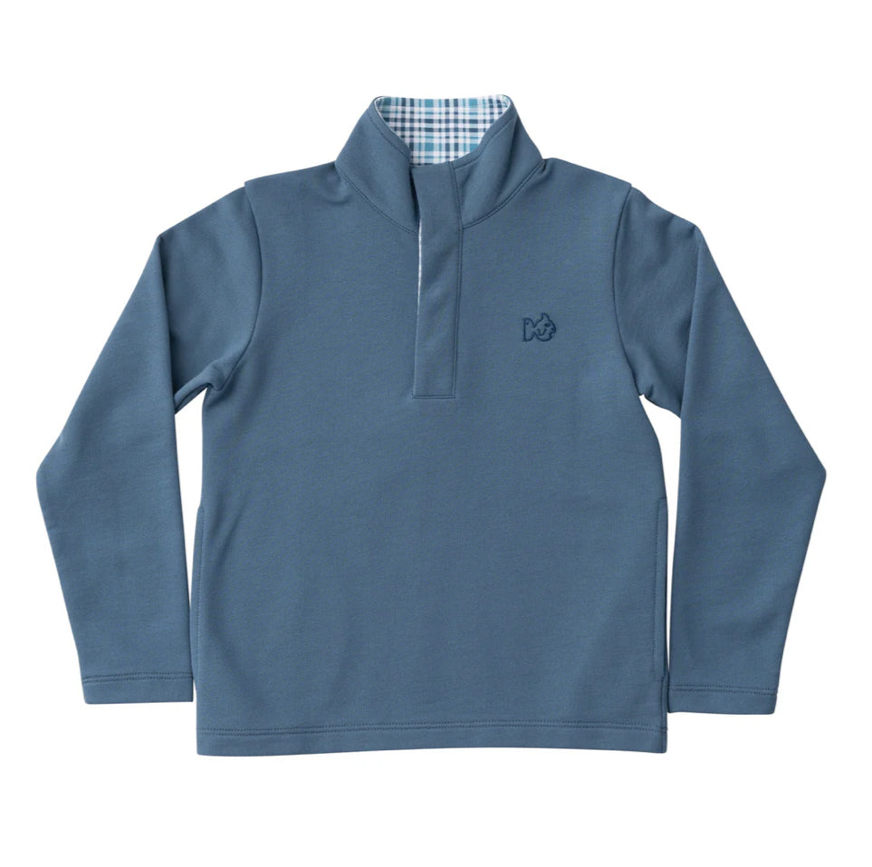 Sporty Snap Pullover in Bluefin Blue