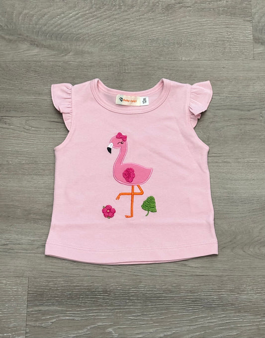 Flamingo Shirt w/Flutter Sleeves