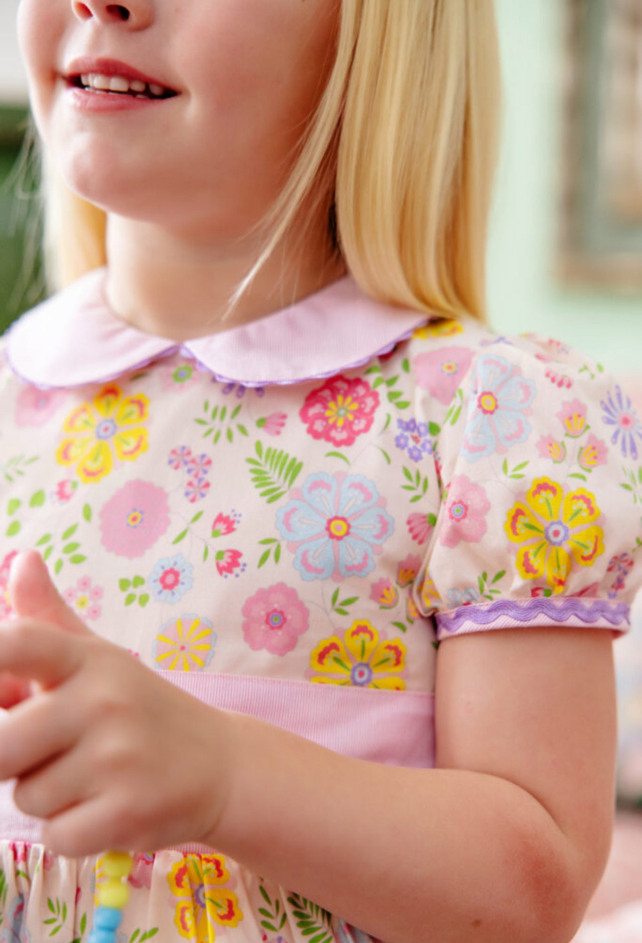 Cindy Lou Sash Dress-Broadcloth-Boca Grande Begonia/Hamptons Hot Pink Pique Stripe