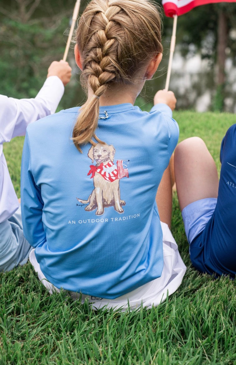 Girls' LS Pro T-shirt- Marina Blue