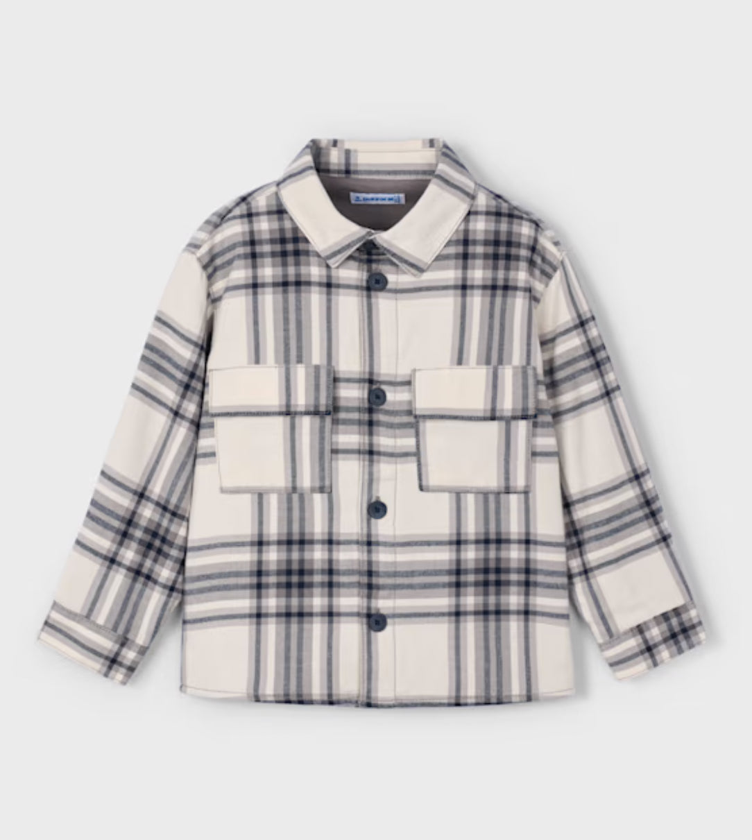 Boy Plaid Overshirt- Grey