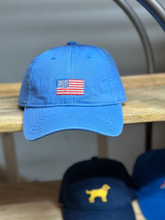 Kids American Flag Baseball Hat-Light Blue