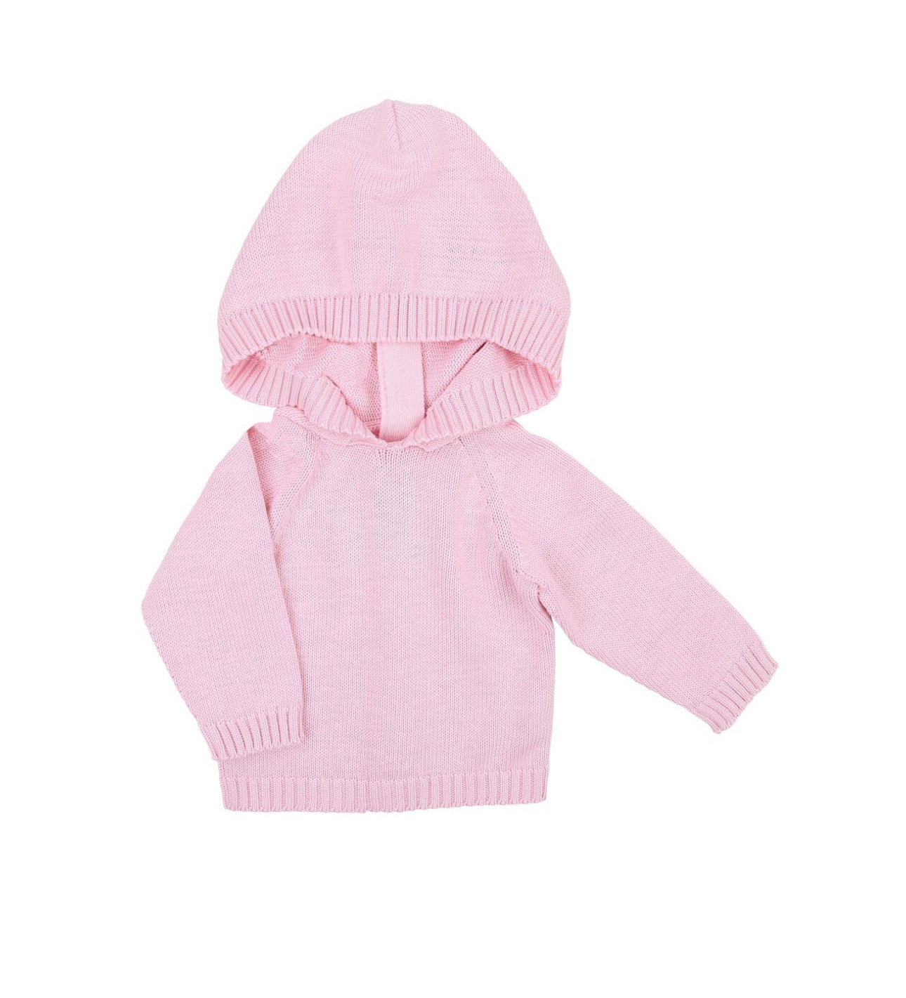 Essential Knits Pink Hooded Zip Pull Over