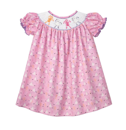 Brooke Short Sleeve Bishop Dress, Dancing Skeletons