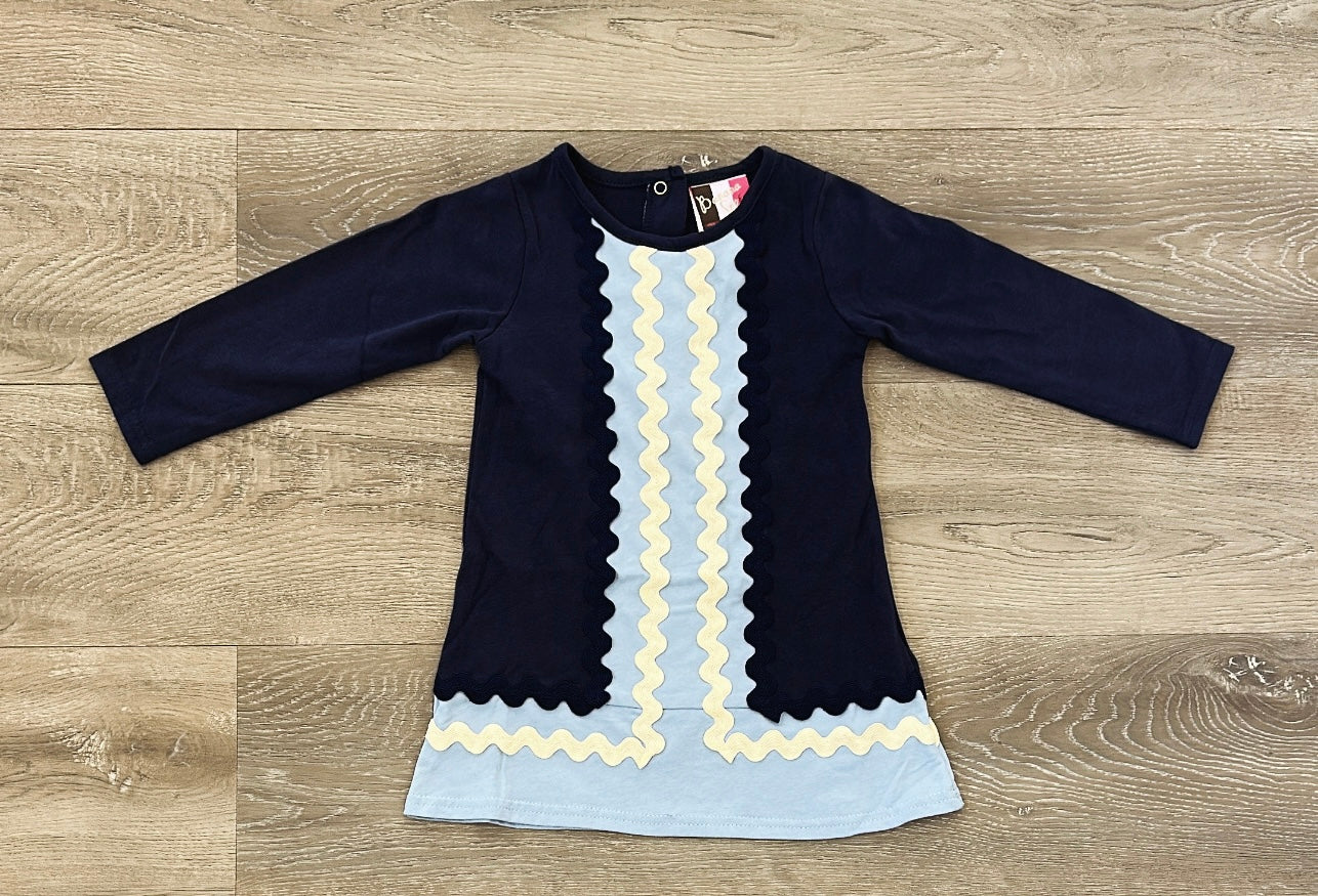 Quincy Ric Rac Dress- Navy