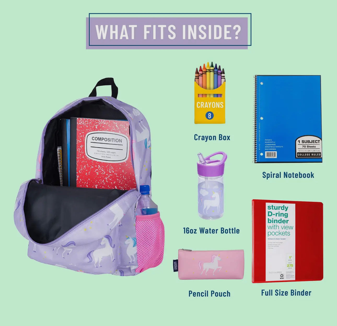 Unicorn Pink Backpack 16in