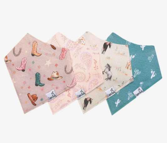 Cheyenne- 4 Pack Baby Bandana Bibs