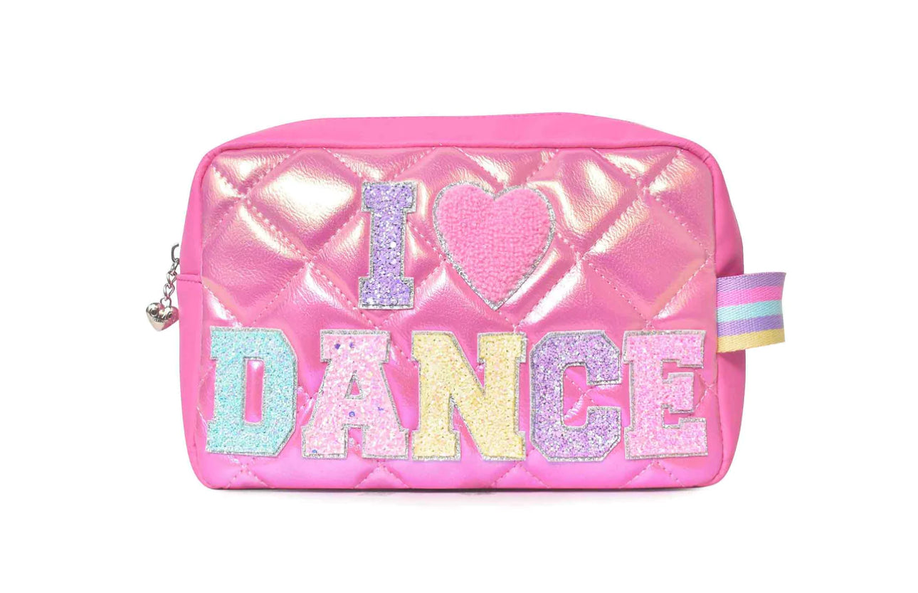 I Love Dance Quilted Metallic Pouch