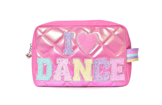 I Love Dance Quilted Metallic Pouch