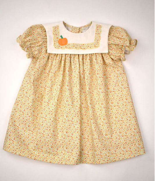 Pumpkin Collar Floral Float Dress